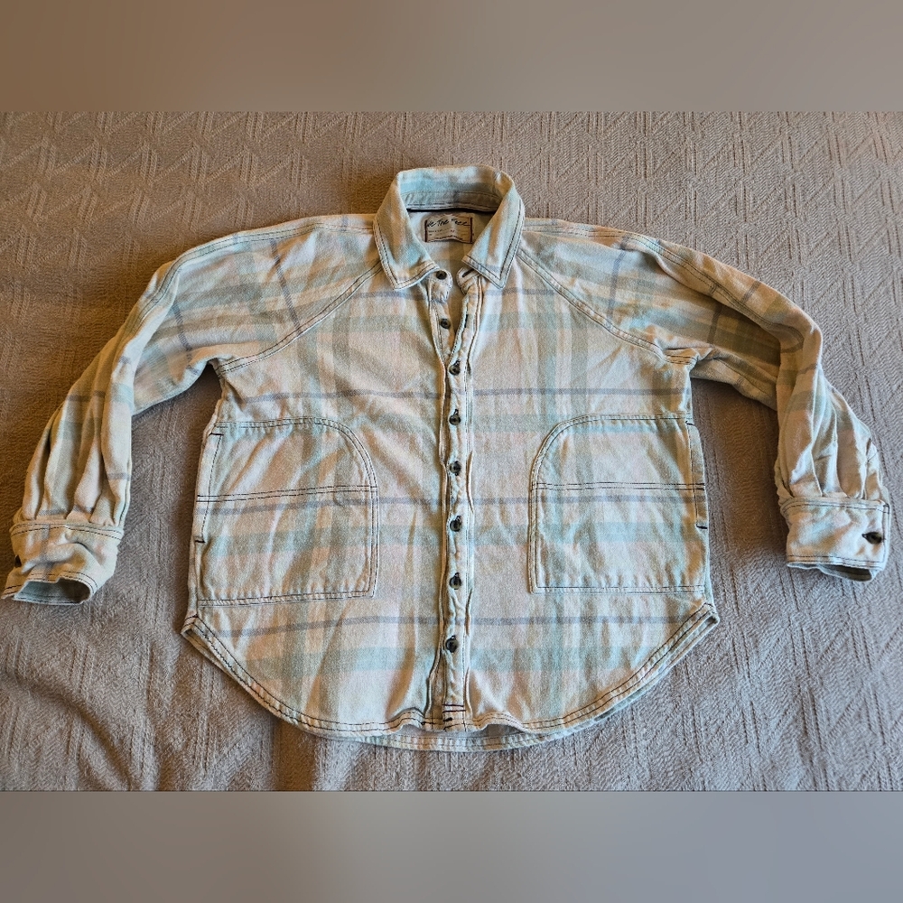 Free People Plaid Shirt Girl Meets Boy XS